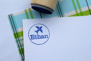 Airplane Wood Handled Mini Stamp