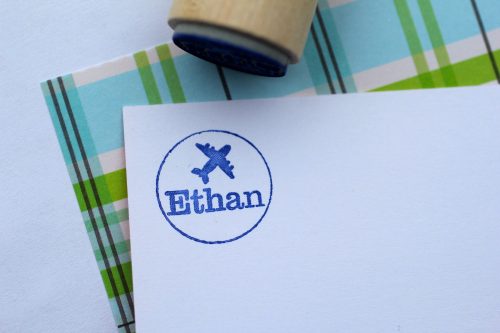 Airplane Wood Handled Mini Stamp