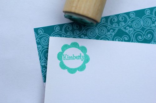 Flower Wood Handled Mini Stamp