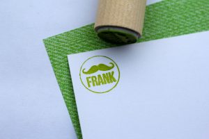 Mustache Wood Handled Mini Stamp