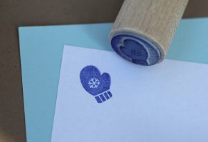 Mitten Mini Stamp Wood Handled Mini Stamp