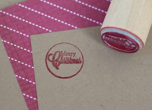 Merry Christmas Wood Handled Mini Stamp