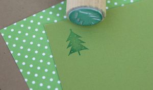 Tree Wood Handled Mini Stamp