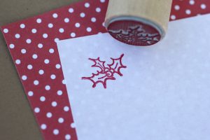 Holly Wood Handled Mini Stamp