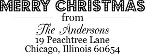Merry Christmas in Lights Wood Mounted Stamp