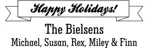 Happy Holiday Banner Wood Mounted Stamp