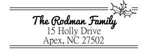 Happy Holly Wood Mounted Stamp