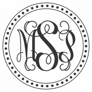 Polka Dot Monogram Wood Mounted Stamp