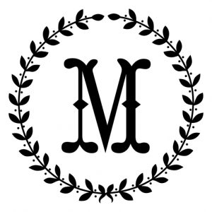 Wreath Monogram Wood Mounted Stamp