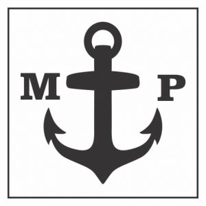 Anchor Monogram Wood Mounted Stamp