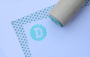 Burst Monogram Wood Handled Mini Stamp
