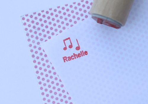 Music Notes Wood Handled Mini Stamp