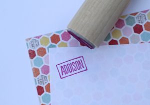 Name In Box Wood Handled Mini Stamp