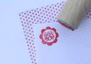 Script Monogram Wood Handled Mini Stamp