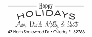 Happy Holidays Wood Mounted Stamp