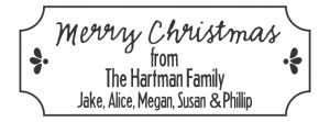 Christmas Tag Wood Mounted Stamp