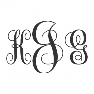 Simple Monogram Wood Mounted Stamp
