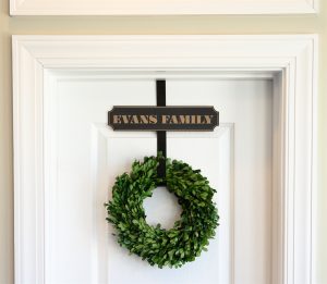 Personalized Wreath Door Hanger Homestyle