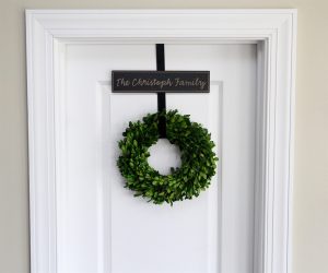 Personalized Wreath Door Hanger Simple Script