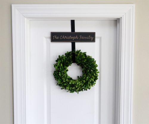 Personalized Wreath Door Hanger Simple Script