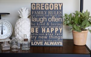 Personalized Family Rules Sign