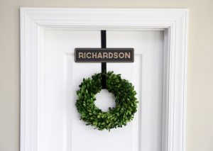 Personalized Wreath Door Hanger Sleek & Modern