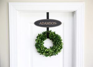 Personalized Wreath Door Hanger Classic Oval