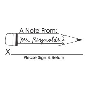 Pencil Note From | Teacher Stamp