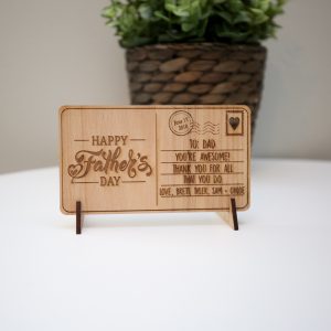 Father's Day Personalized Wood Postcard