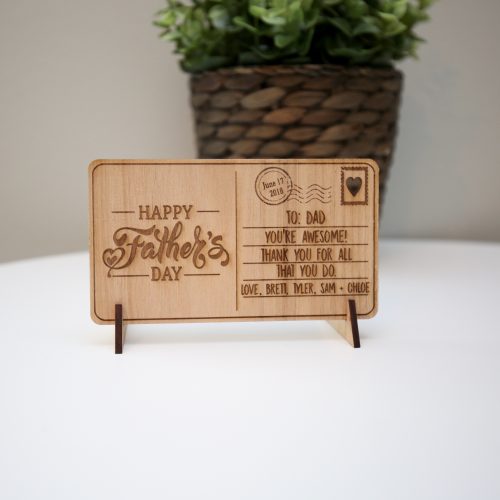 Father's Day Personalized Wood Postcard