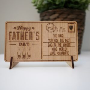 Dad Ties Personalized Wood Postcard