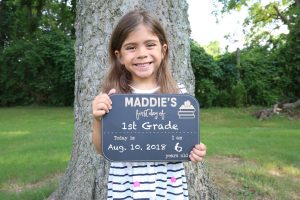 Personalized "First Day of School" Chalkboard - Schoolbook