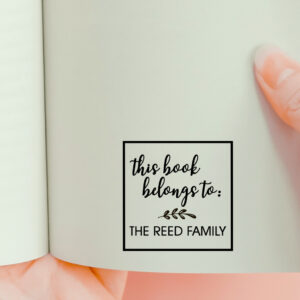 Library Leaf Book Stamp