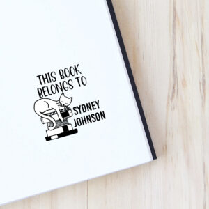 Cat Book Stamp