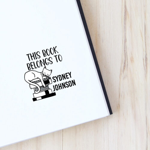 Cat Book Stamp